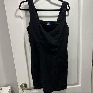 Old Navy Linen Blend Square Neck Black Sleeveless Dress L
